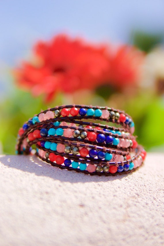 Items similar to Everwear Indie 5 wrap leather bracelet on Etsy