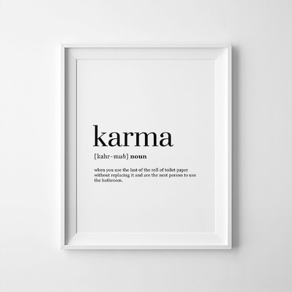 Karma Definition Print Karma Printable Bathroom Wall by printabold