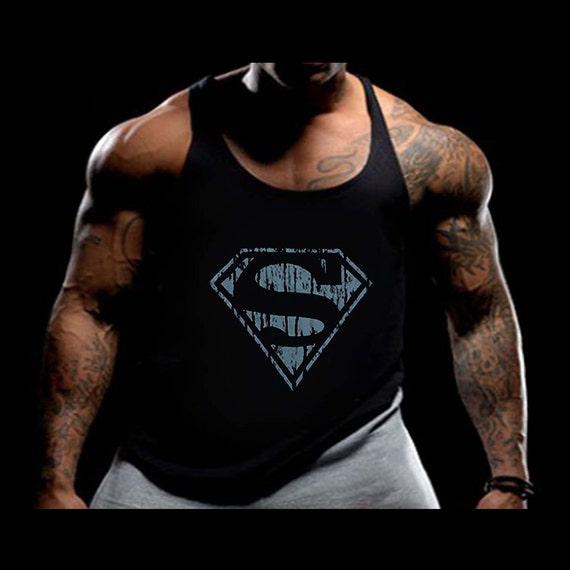 Download Superman Logo Men's Workout Tank Top Gym Stringer by ...