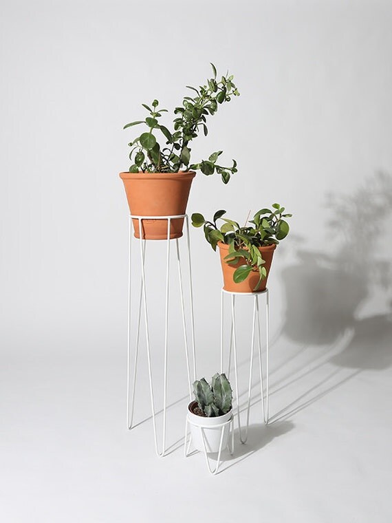 White Maki Hairpin Leg Planter by makidesignco on Etsy
