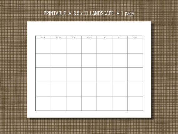 Blank Monthly Weekly Planner Printable By LivingwellPrintables