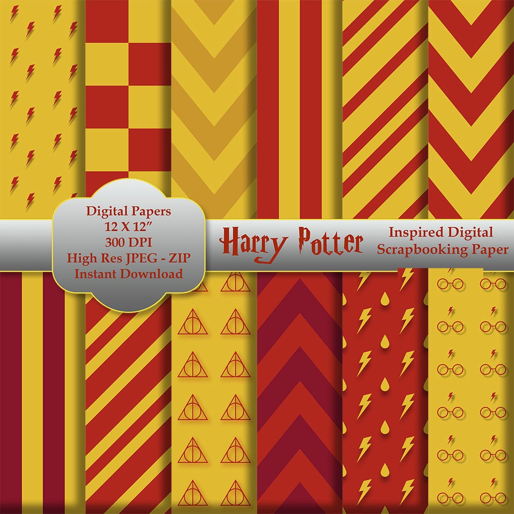 Harry Potter Inspired Digital Scrapbooking Paper Instant