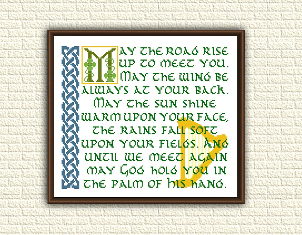 Irish Blessing Cross stitch pattern pdf May the road rise