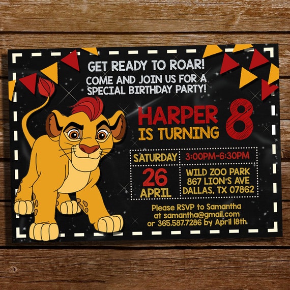 The Lion Guard Birthday Invitation Lion King By Coralpartydecor