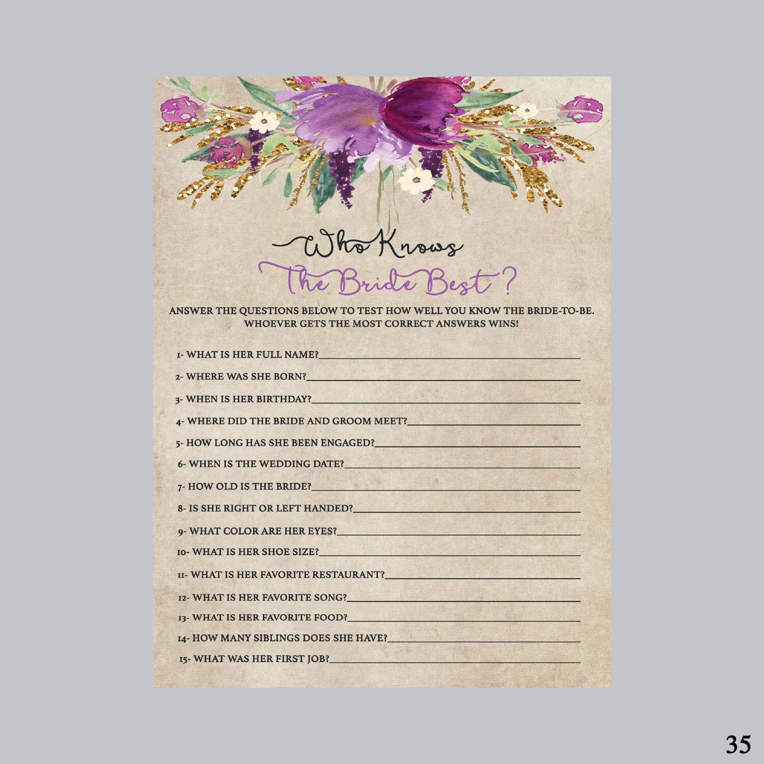 bridal shower games vintage bridal shower game who knows the