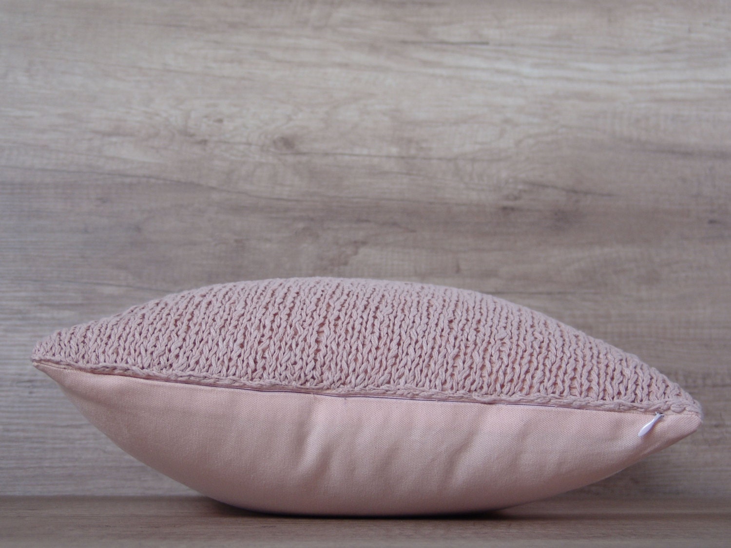 Light pink knitted pillow case cool elegant handmade euro