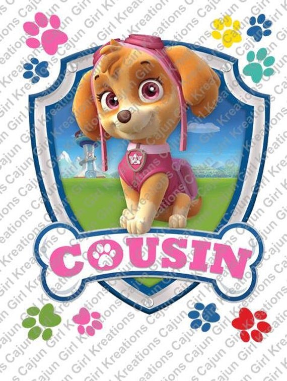 Paw Patrol Cousin Printable Digital Iron On by CajunGirlKreations