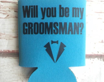 Groomsmen Proposal Gift - Groomsman Can Coolers - Wedding Party Proposal - Bachelor Party Gifts - Groomsman Gifts