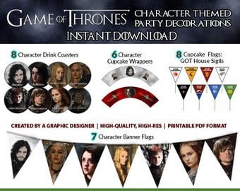 Game of Thrones Party Decorations (Instant Download) Game of Thrones Party Supplies, Game of Thrones Party, Game of Thrones Decor