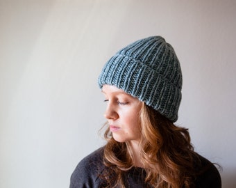 Knit blue hat