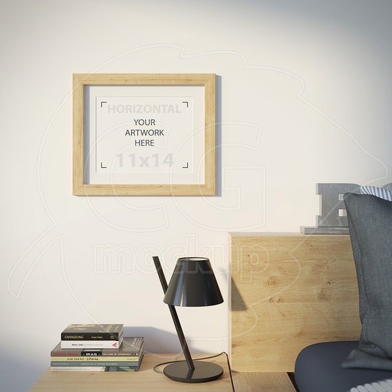 Download 11x14 Wood frame mockup Digital product mockup