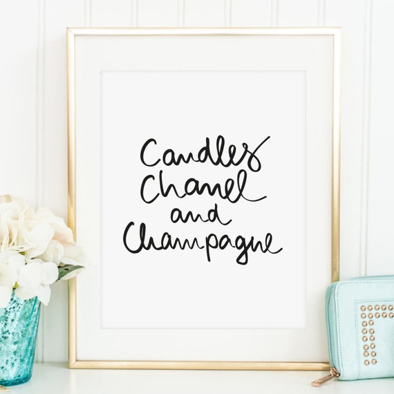 Poster, Print, Wallart: Candles, Chanel and Champagne