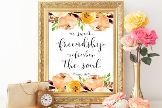 Scripture printable Proverbs 27:9 Christian wall art print