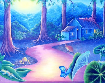 Acrylic Painting Original Art Wall Art Canvas Wall Art Forest Painting Surrealism Pop Art Large Painting Canvas Art Wall Decor Australia