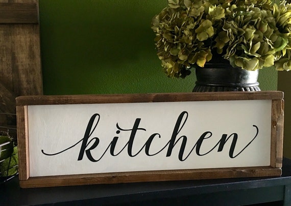 Kitchen sign rustic wood sign framed sign by GraceInspiredWood