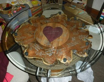 Round mesquite table top
