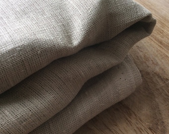 Linen Fabric, natural, eco-friendly, unbleached brown material.