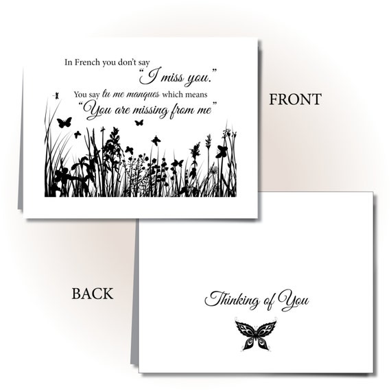 Items similar to Thinking of You Note Card Printable Missing You Card