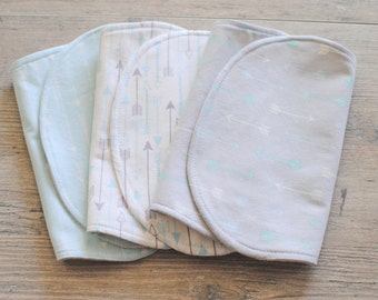 Organic Burp Cloth Set-Cotton Burp Cloth Set-Boy or Girl Burp Cloth-Set of 3 Burp Cloth-Organic Terry Burp Cloth-Baby Burp Cloth Set