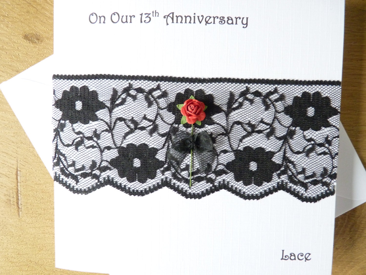 13th anniversary card lace wedding anniversary 13 years