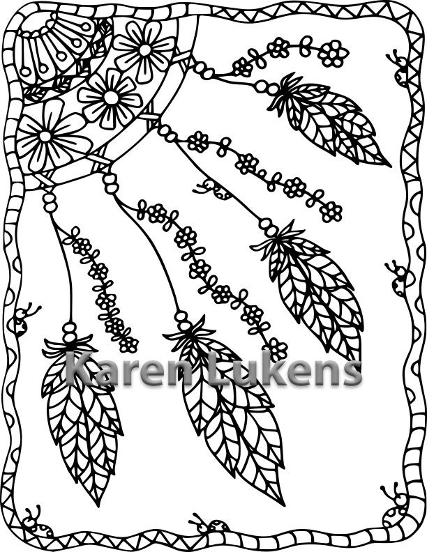 Coloring Pages Dream Catchers Printable Of Catcher Coloring Pages Dream Catchers