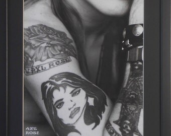 Celebrity Tattoo Body Art - Mounted and Framed - 16" x 12" - Axl Rose