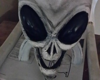 Wooden Alien Skull