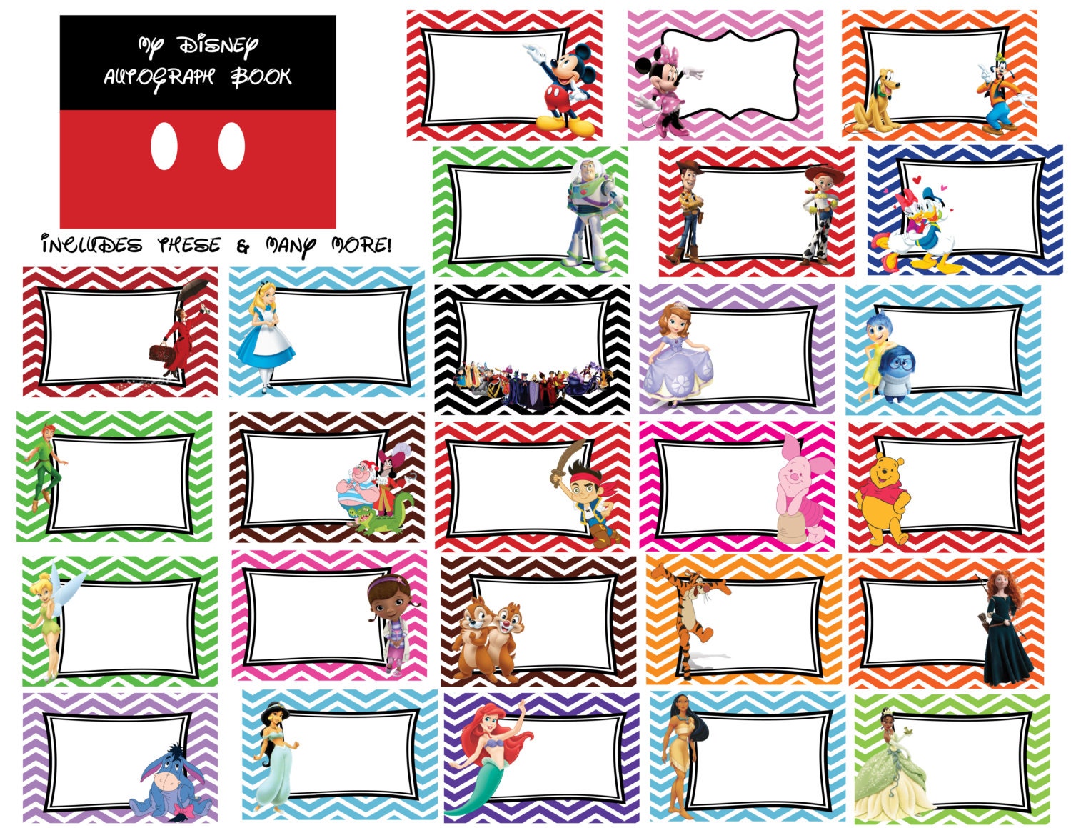 Disney Autograph Book Printables Over 50 by TheMommyMermaid