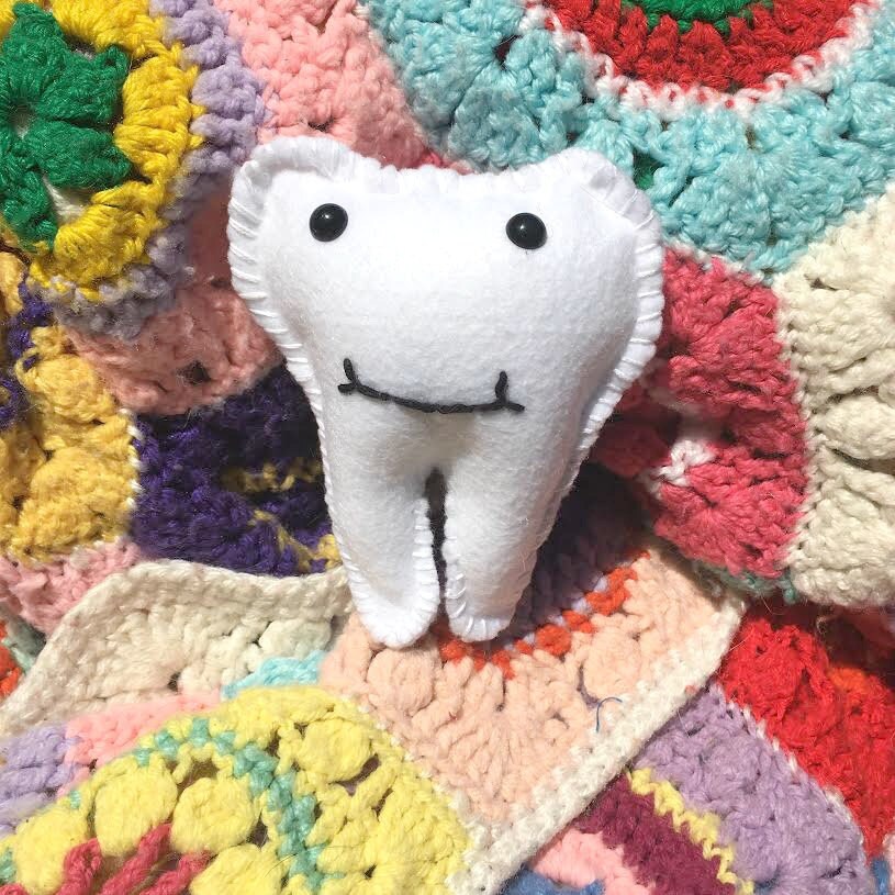 tooth plush pillow