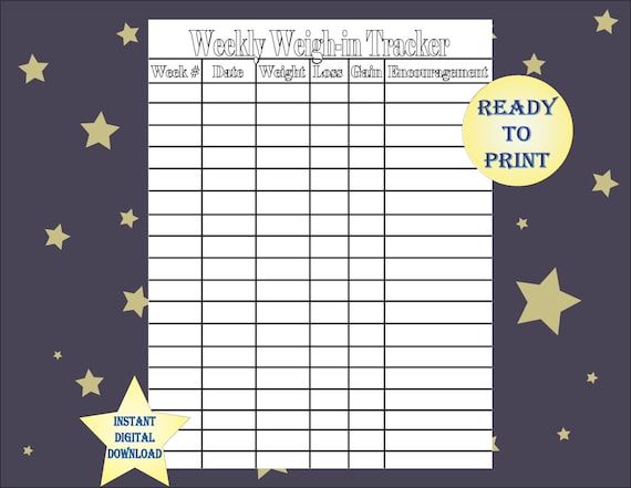 Weekly Weigh In Template Free Download