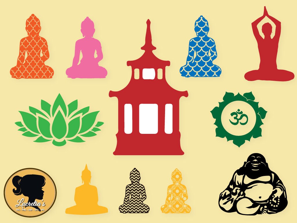 Download Buddha Svg Buddhism silhouette Om SVG zipped .eps .pdf