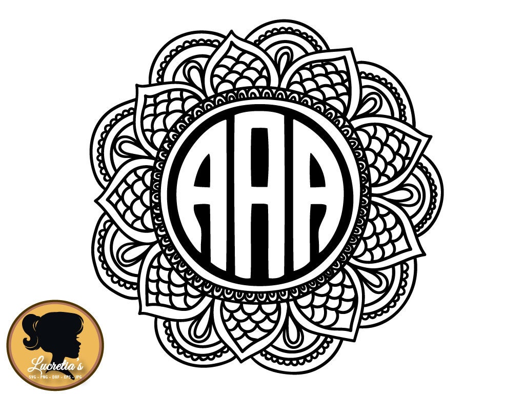 Free Free 166 Mandala Flower Monogram Svg SVG PNG EPS DXF File