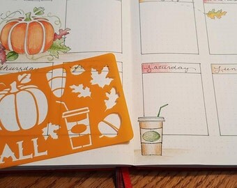 Fall themed Stencils for bullet journal bujo planner bible art journaling