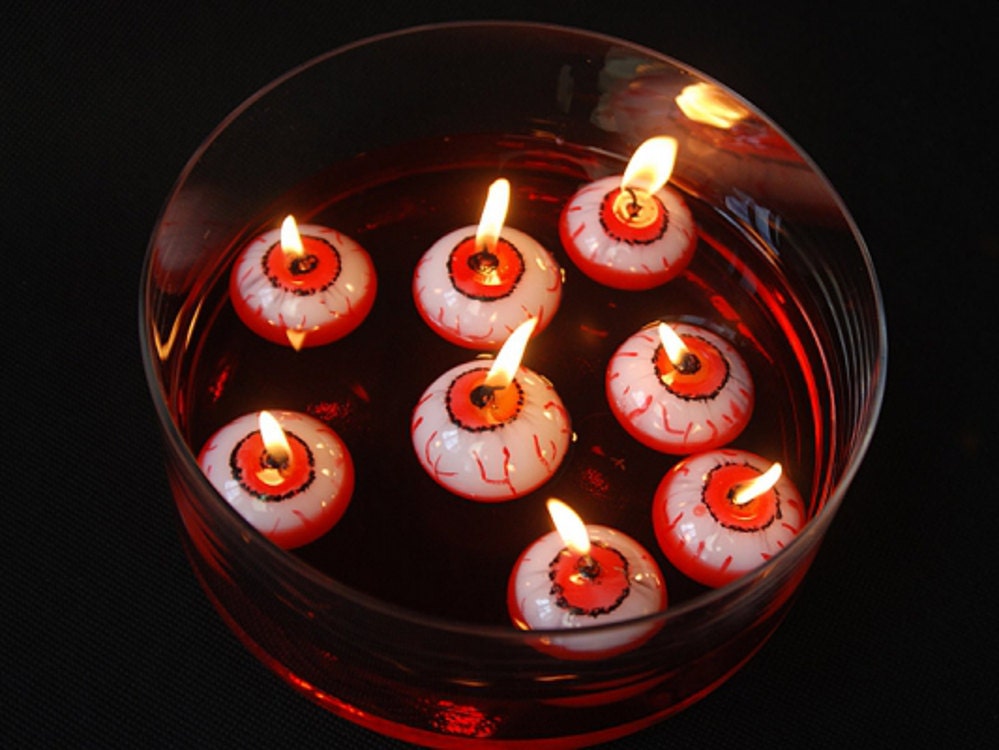 Halloween Decor floating eyeball candle creepy by CasemiroArts