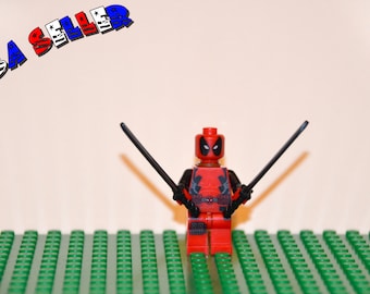 Deadpool Custom minifigure (Lego Compatible) Marvel Comics Superhero Wade Wilson Anti Villain The Red Brick Guy X-Force X-Men Christmas