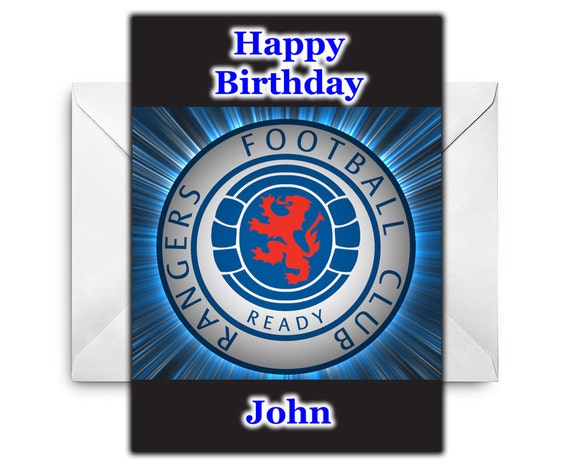 GLASGOW RANGERS Personalised Birthday Card / Greetings Card