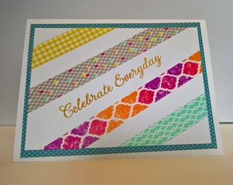 Items similar to Rainbow text HAPPY EVERYDAY card A6 on Etsy