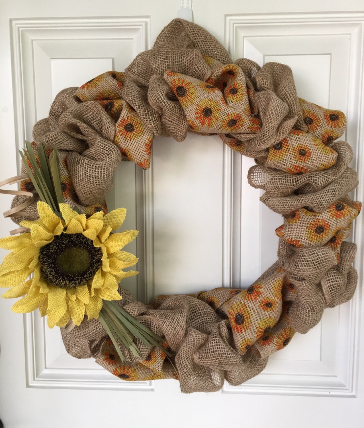 Sunflower Burlap Accent Wreath