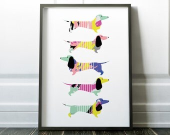 Dachshund Wall Art dachshund art | etsy Dachshund Wall Art dachshund art | etsy