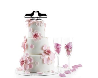 Wedding Cake Topper Personalized Dachshund Kissing Dog Breed Bride and Groom Silhouette Laser Cut LGBT Gay Lesbian Friendly
