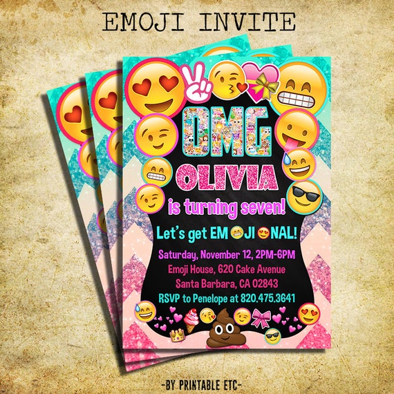 Printable Emoji Birthday Invitations 9