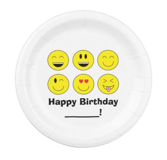 Personalized Emoji Paper Plates