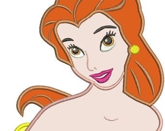 Belle Monster and The Beast Applique Machine Embroidery Design 3 sizes instant download