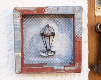Steampunk Airship 1 silver wallart homedecoration