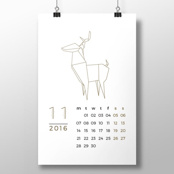 design desk calendar your own printable ORIGAMI wall   printable  calendar desk 12 month calendar