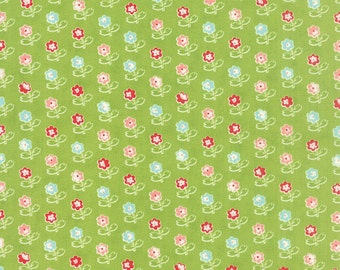 Vintage Picnic - Rosie in Green: sku 55121-14 cotton quilting fabric by Bonnie and Camille for Moda Fabrics - 1 yard