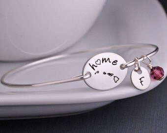 Hawaii State Jewelry, Personalized Hawaii Jewelry, State Pride, Bangle Bracelet, Home Jewelry