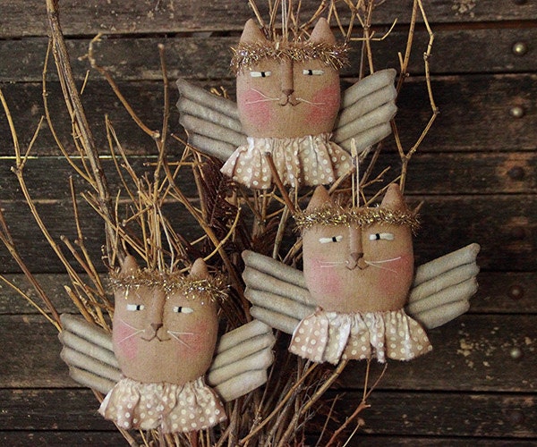 primitive christmas angel cat ornie pattern ornament pattern primitive christmas angel cat ornie pattern ornament pattern