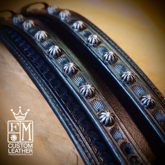 Leather Wrist Cuff Traditional American Black wristband COWBOY Rockstar Vintage Old West Bracelet Handmade for YOU in NYC by Freddie Matara!
