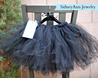 Black Tutu Skirt, Black Tulle Skirt, Little Girl Skirt, 1st Birthday Skirt, Flower Girl Tutu Skirt, Light and Fluffy Tutu Skirt, Halloween